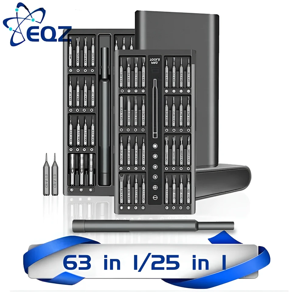 63 v 1 presný skrutkovač set s domácimi opravárenskými nástrojmi Súprava Magnetic Phillips Bits Bits for iPhone xiaomi okuliare kamery hodinky