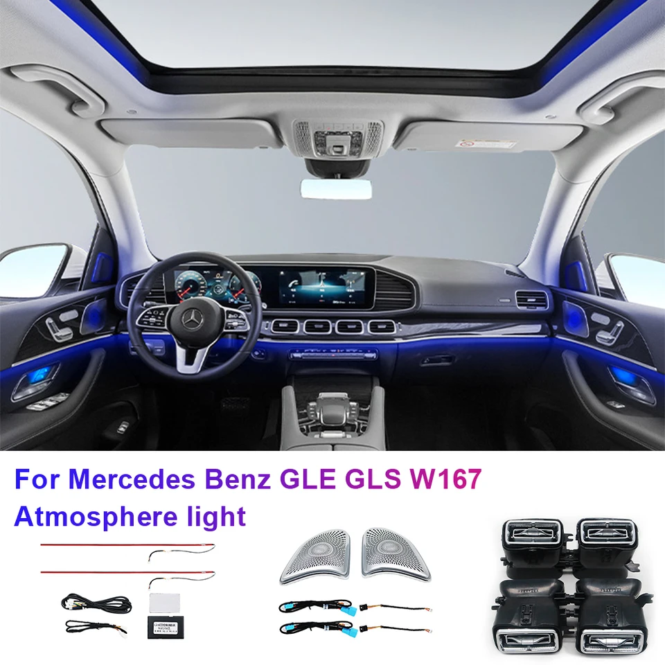 64 Farebné okolité svetlo pre Mercedes Benz GLE GLS W167 4D Tweeter Rotary Treble Ambient Light CARREST OUCREST SARNOOF SLTARN