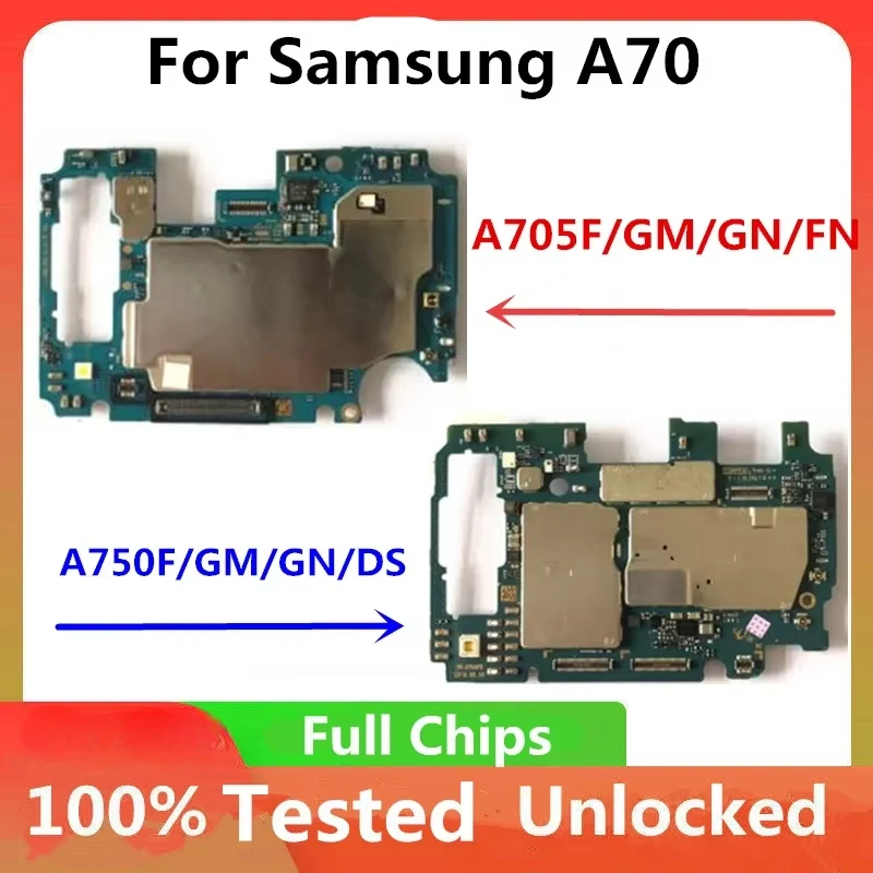 64 GB 128 GB základná doska MB pre Samsung Galaxy A70 Mainboard A705F/GM/GM A750GN A750DS Unlocked Logic Board EÚ verzia EÚ