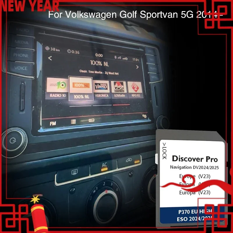 64GB Pro Discover Media pre Volkswagen E-Golf 5G z roku 2014 DV V23 Pro MAP GPS Navigation SD karta