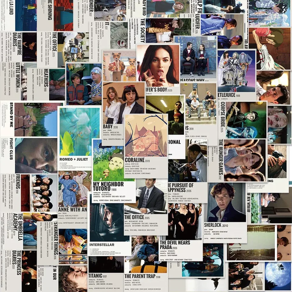 64ks klasický film Anime nálepky zmiešané plagáty pre deti hračky DIY Telefón LAPTOP batožina Scrapbook CAR GRAFFITI Darček pre malé nálepky