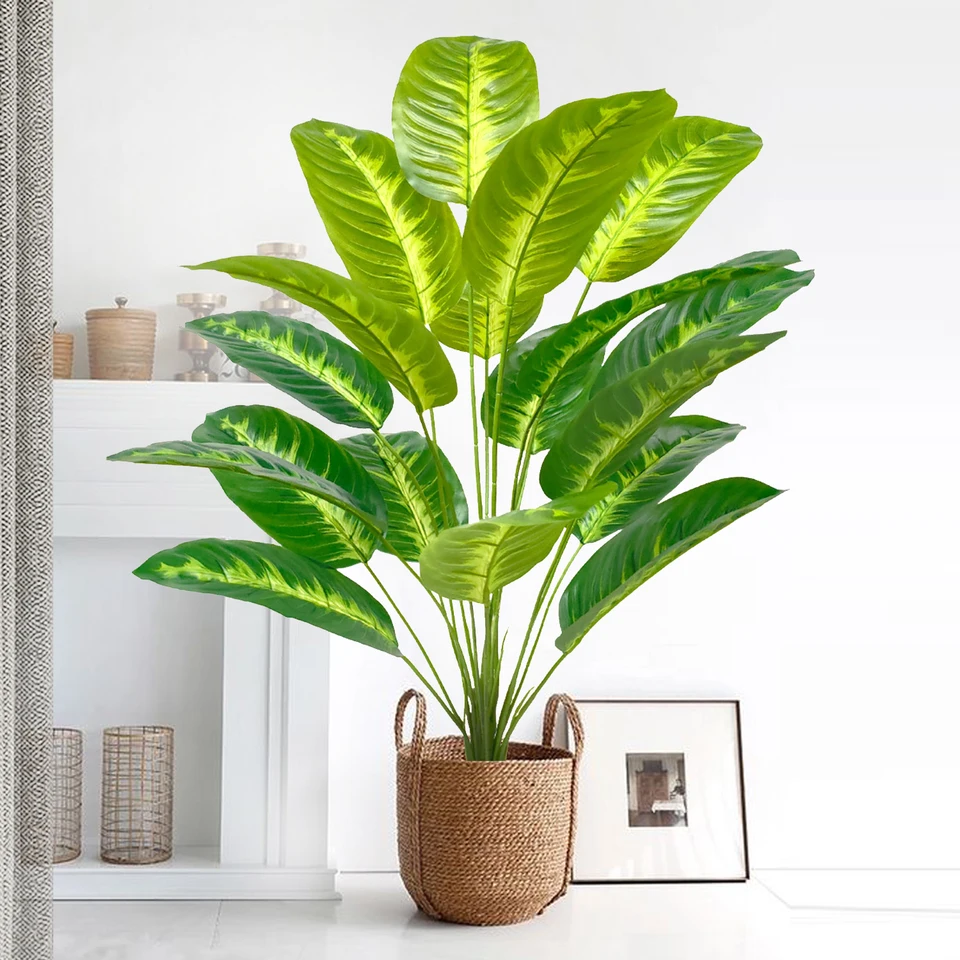 65-120 cm (47.2in) Umelá tropická palma falošná banánová stromu Listy skutočný dotyk Plastové rastliny Strelitzia pre domácu záhradu