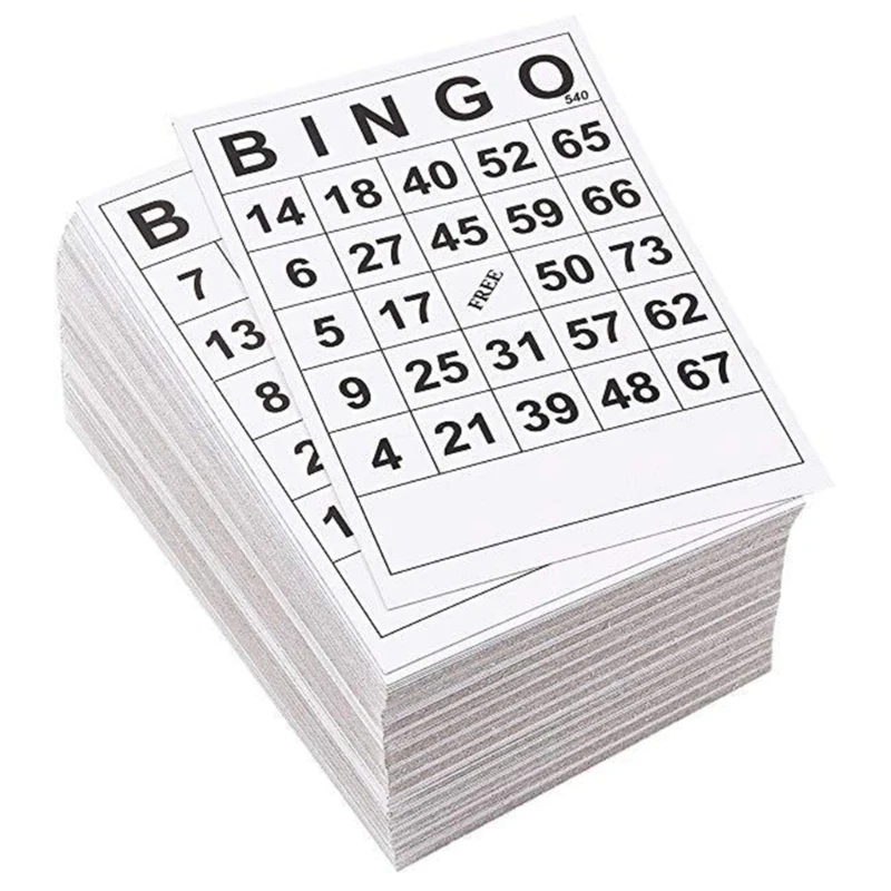 652d 60 PCS Neprekurenčné párty Bingos herné karty jednorazové bingos papierové herné karty digitálne detské zábavné hry