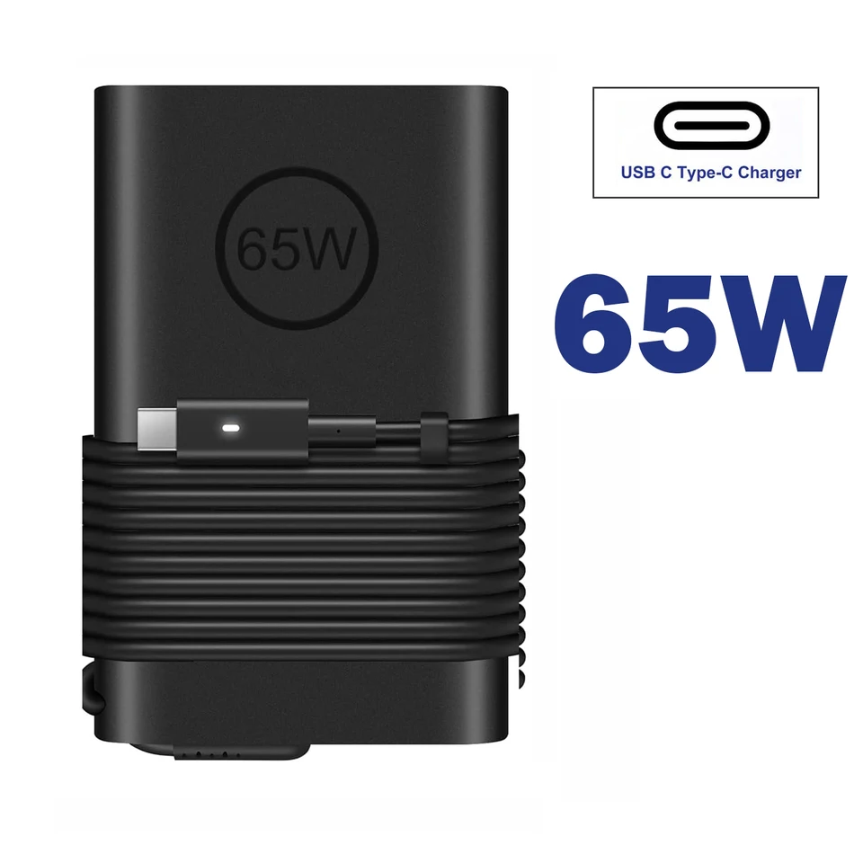 65W USB Typ C nabíjačku prenosného počítača pre Dell Chromebook 3100 3380 5190 3400 5300 5400 7200 7300 XPS 13 9365 9370 Napájací zdroj