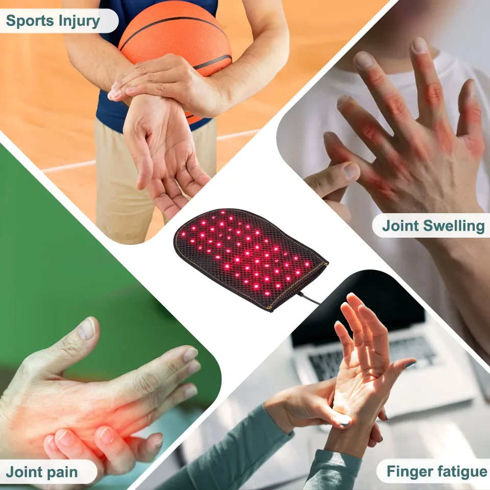 660/880nm LED červená červená blízko infračerveného svetla Arthritída Terapia Zariadenie Ruka Ruka Ruka Ruka Rukavice Domáce použitie zariadenia