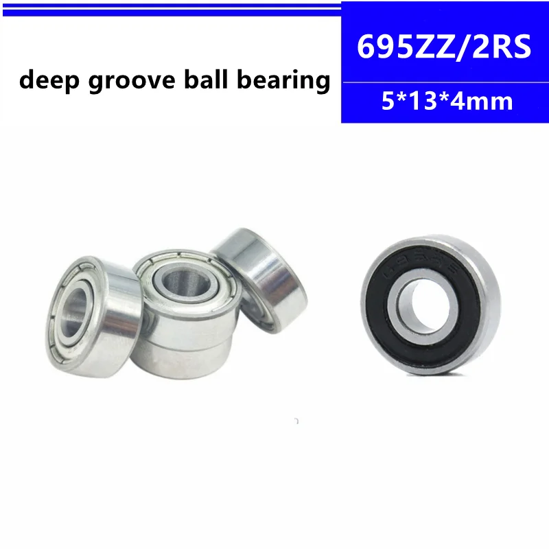 695ZZ 695-2RS Deep Groove Ball Lese 5x13x4mm Miniatúrne guľôčkové ložisko 5*13*4 mm 695-2z 695Z 695RS 695 R-1350 ZZ