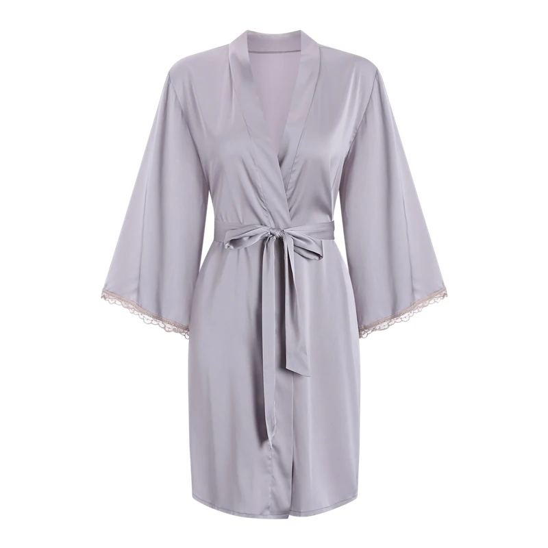6Color saténový rúcho Žena Intímne spodná bielizeň Sleewear Sleeping Svadobný darček Kimono Bunt