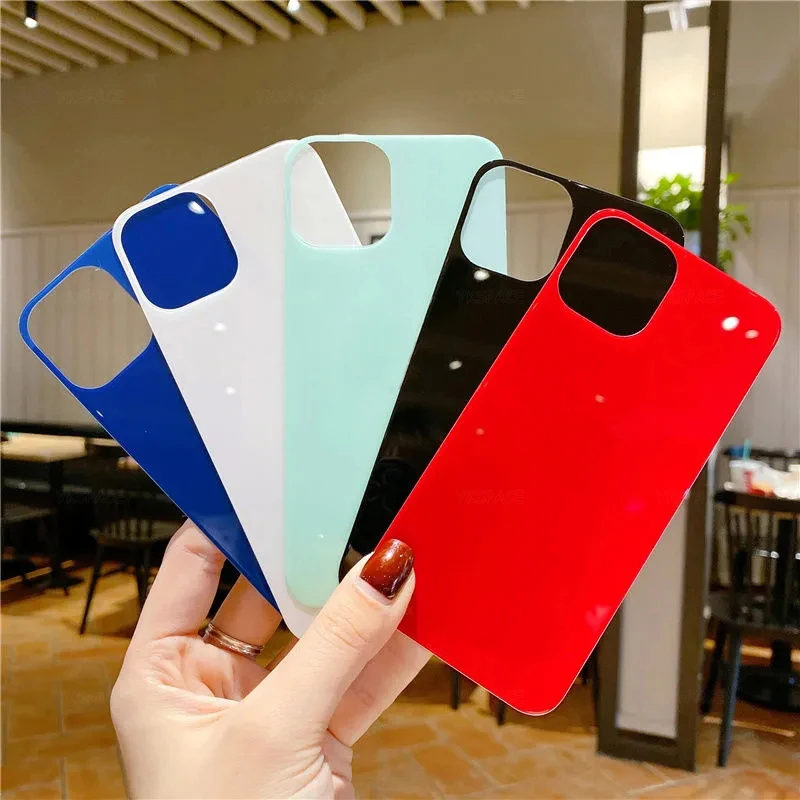 6Colors Black Sierra Blue Back 9H Temperované sklo pre iPhone 15 14 plus 12 mini 13 11 Pro Max