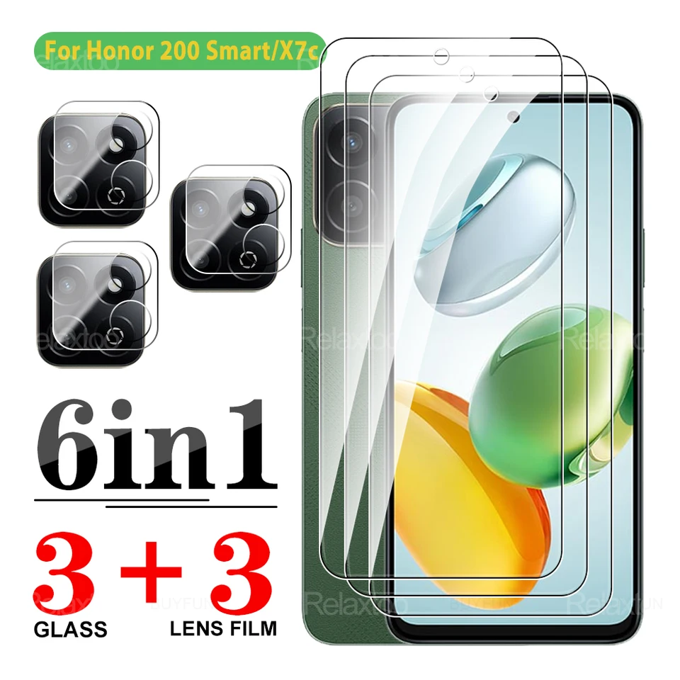 6in1 ochranné sklo pre Honor 200 Smart X7C X8A X7A X6A X8B X7B X6B 200SMART SCREET OBRADNOSTI HOLO200LITE CAMERA FILM