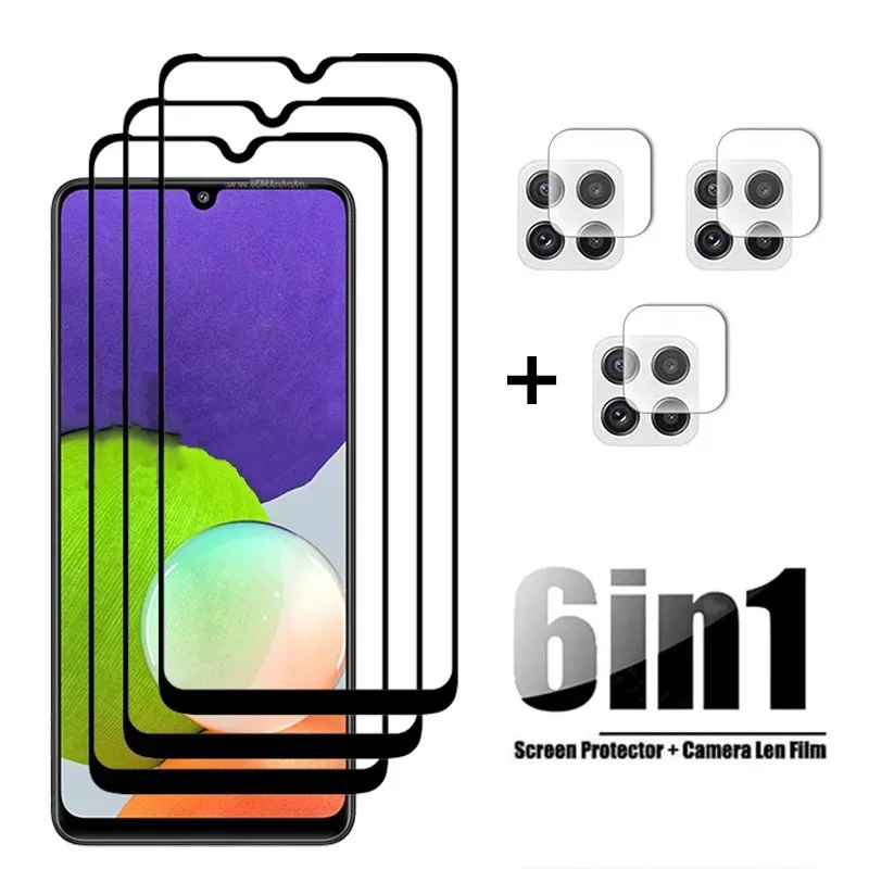 6in1 Ochranné sklo pre Samsung Galaxy A22 5G Film Ochranca obrazovky pre sansung galaxy A 22 5G 23 temperovaných glas