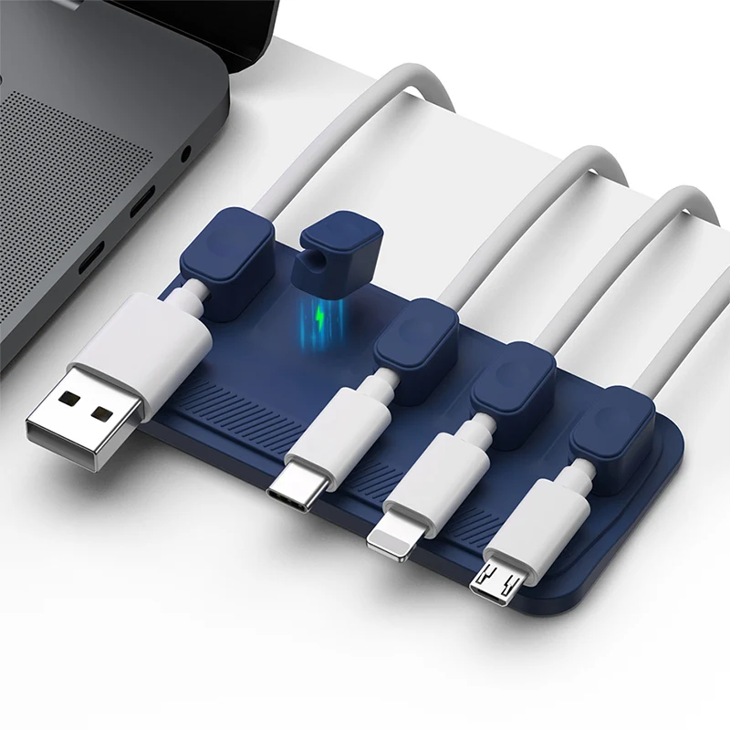 6in1 Organizátor káblového kábla Magnetic Mouse Organizátor Desktop káblové klepnutie kábla Ochrana Riadok Riadok