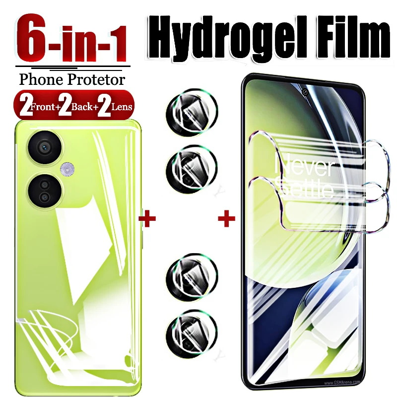 6in1 predný zadný hydrogélový mäkký film pre OnePlus Nord CE 3 Lite 5G Objektív Temperované sklo Nord CE3 2 Lite 5G Chránič obrazovky