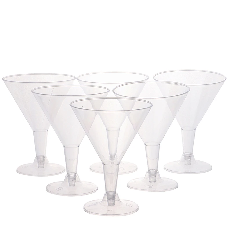 6ks 200 ml číry plastový martini okuliare jednorazové šálky whisky koktailové šálky pre párty bary