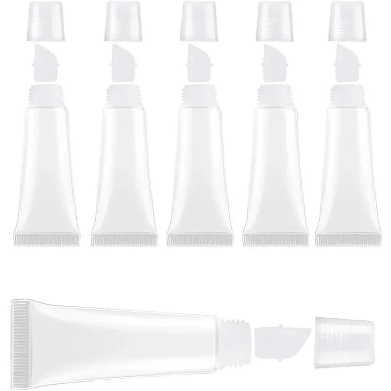 6ks 5/10 ml Mini Clear Soft Empt Empty Lip Balm balzamy prenosné kontajnery lesku na pery DIY make -up nástroje