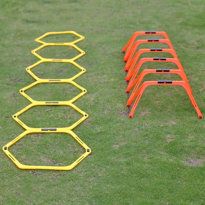 6ks agility prekážky Sada futbalových tréningov prstene futbalové nohy prsteň zložené hexagon rebrík viacnásobné potreby Hex Hex Hurdle Equipment