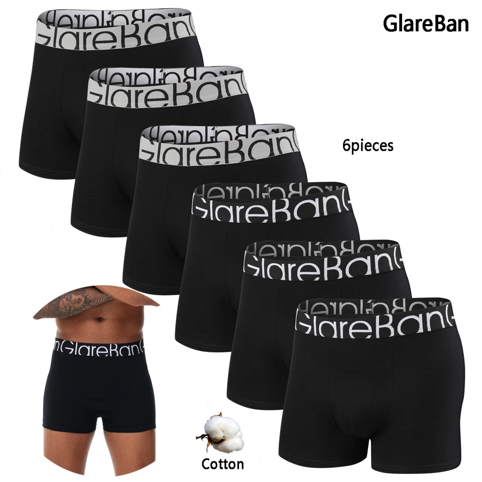6ks balenie bavlny boxer briefs mužov šortky nohavičky spodná bielizeň pre mužskú značku a spodky Homme Luxury Boxershorts Box Slip Box