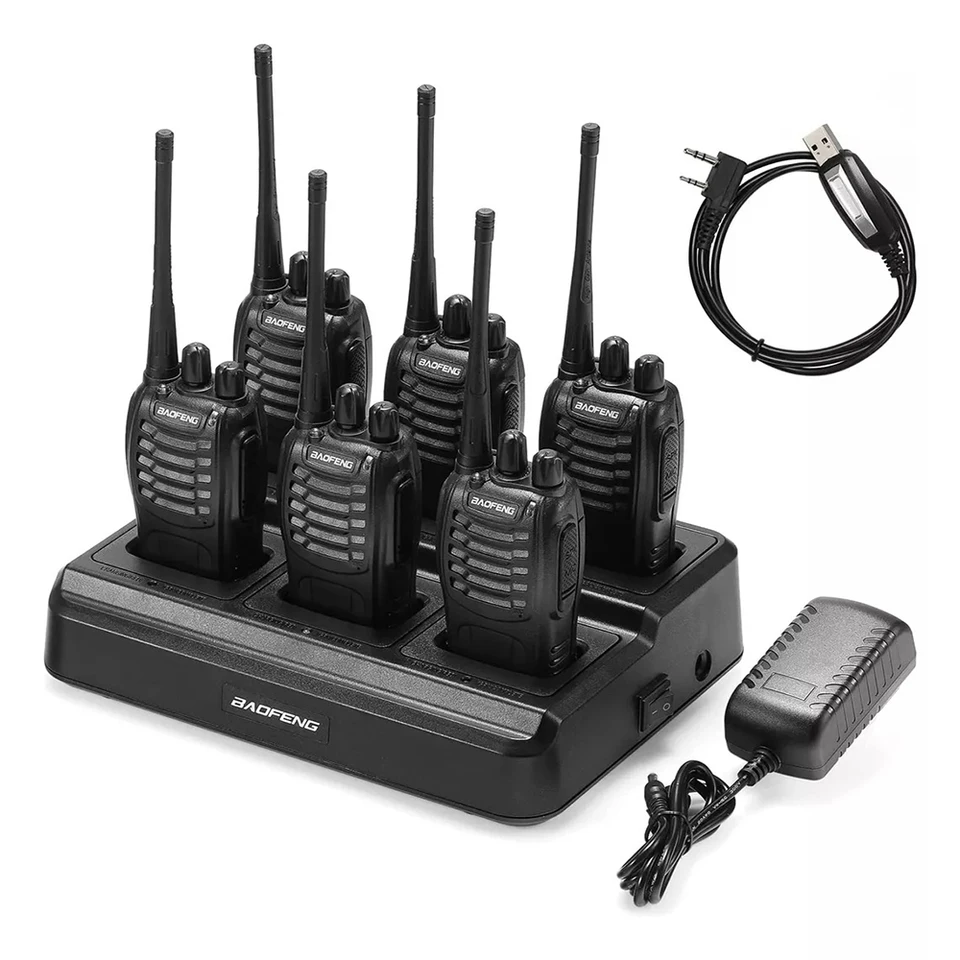 6ks baofeng BF-888S Walkie Talkie Dual Band Prenosná pohotovosť s dlhým dosahom UHF 400-470MHz USB Ham