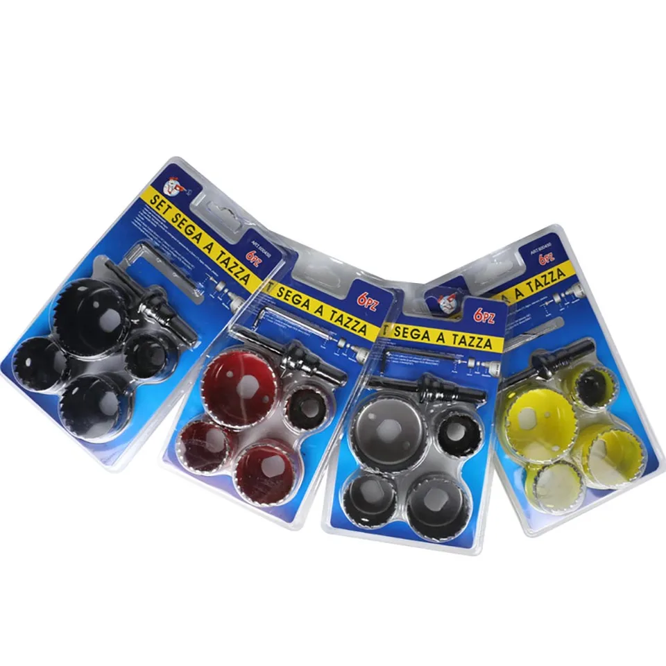 6ks Bi kovový m42 otvor na pílu Cutter Bit Bit Set pre hliníkové železné potrubie drevo 32 mm 38 mm 44 mm 54 mm