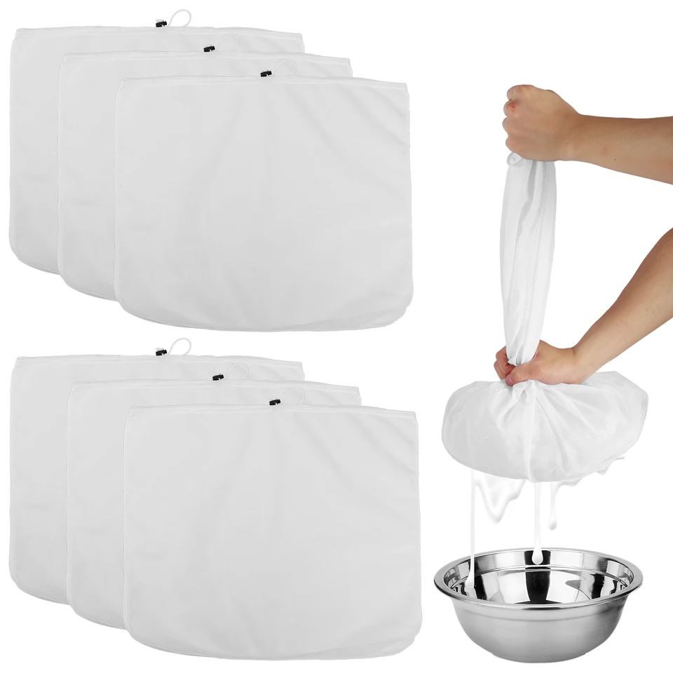 6ks Brew Bag Pivo Homebrew Filter vrecko s jemným sieťovým vreckom pre orechový džús filtra handričku Domov Brewing pivo vínne víno