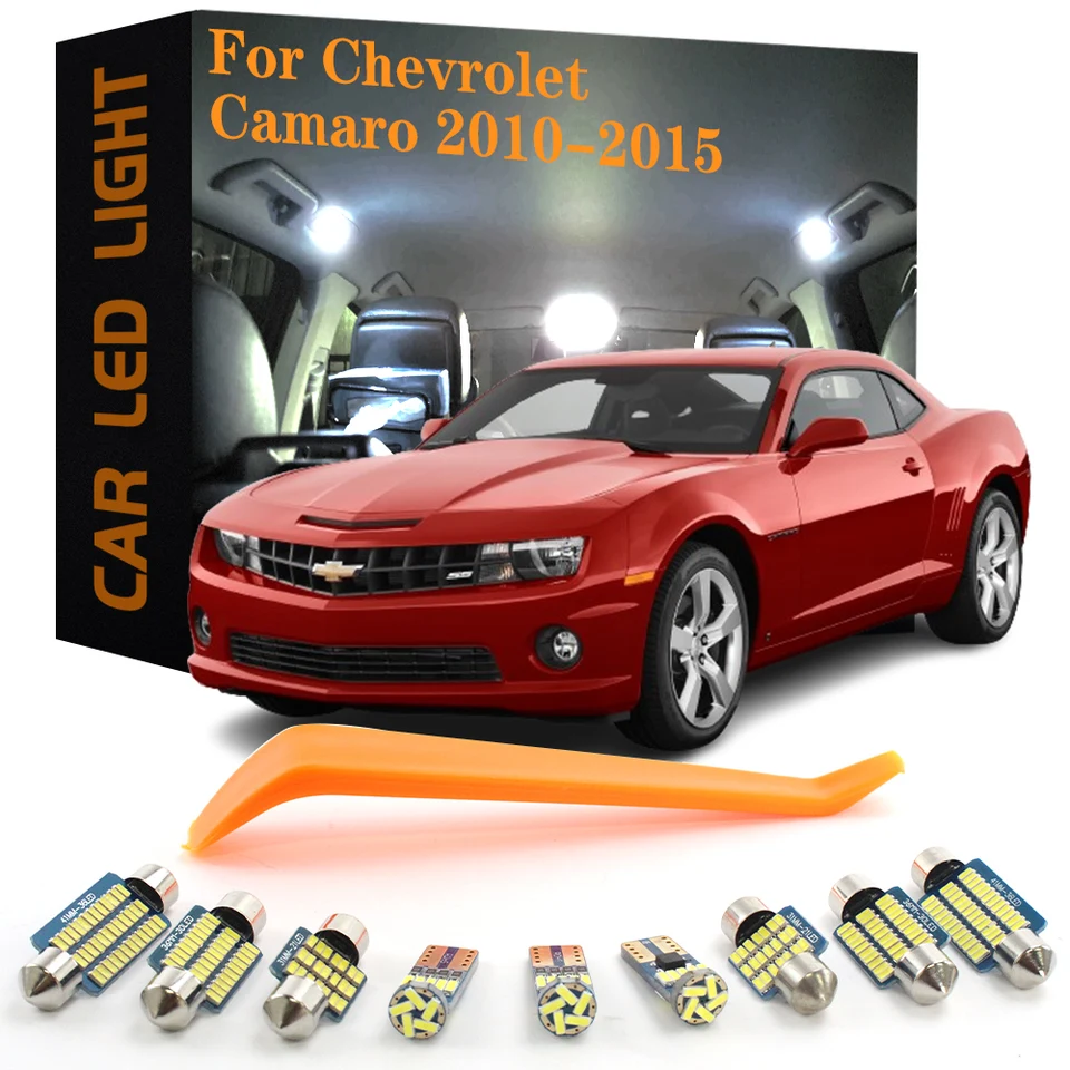 6ks CANBUS CAR ACOPSORY LED interiérové ​​svetlo pre Chevrolet Camaro SS 2010 2011 2012 2013 2014 2015 2015 Žiadna chyba automatickej žiarovky Súprava žiaroviek