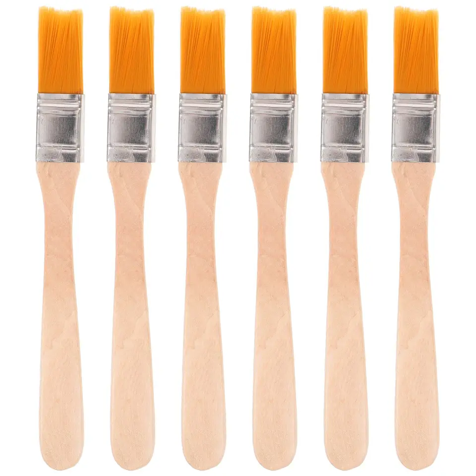 6ks drevená rukoväť maľba kefka nylon Bristle Paint kefy nástenné kefy kefy opakovane použiteľné kefy pre nástenné maľovanie nástroja