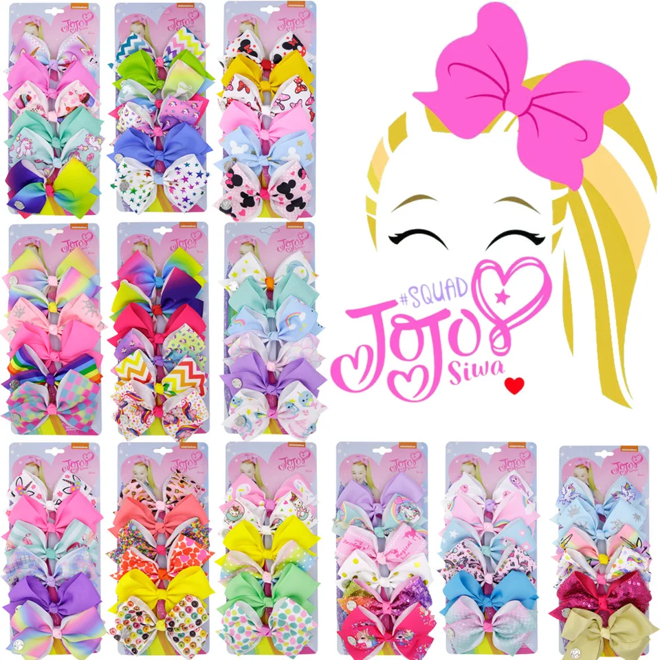 6ks hotsell farebné tlačené vysokokvalitné dievčatá Grosgrain Erw Clips Príslušenstvo JoJo Siwa Bows s klipom na predaj