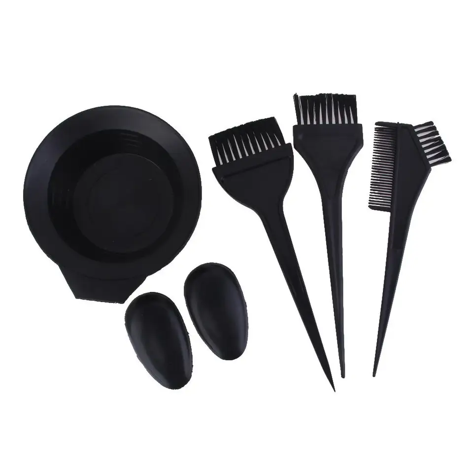 6ks kaderné kefy misky Combo Salon Hair Color farbenie odtieň DIY SET