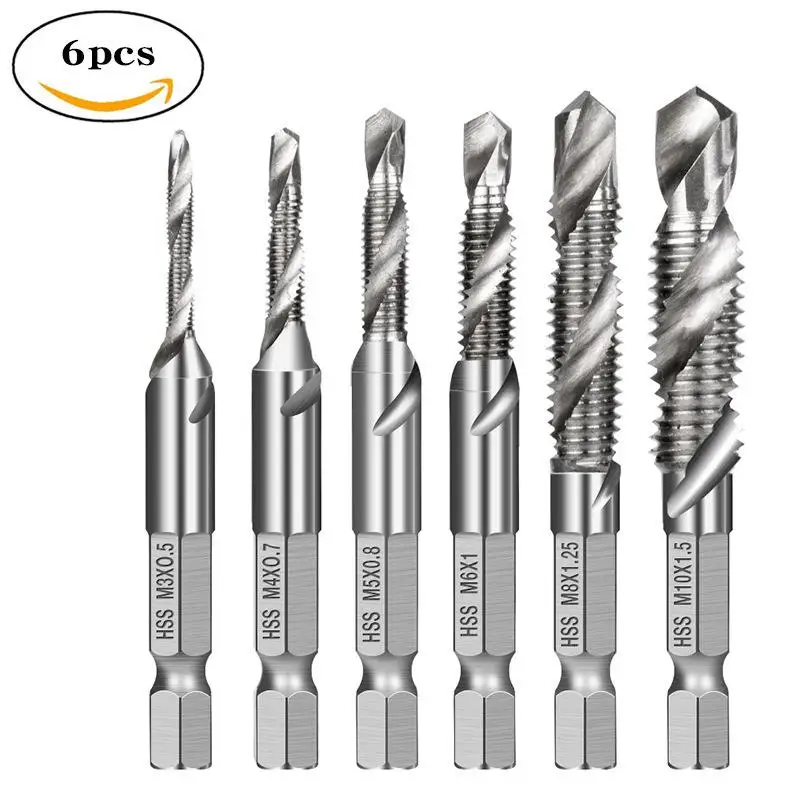 6ks kohútik vŕtania bit bits hex hex stopky titán Plated HSS skrutkovačka bit skrutkovacia max