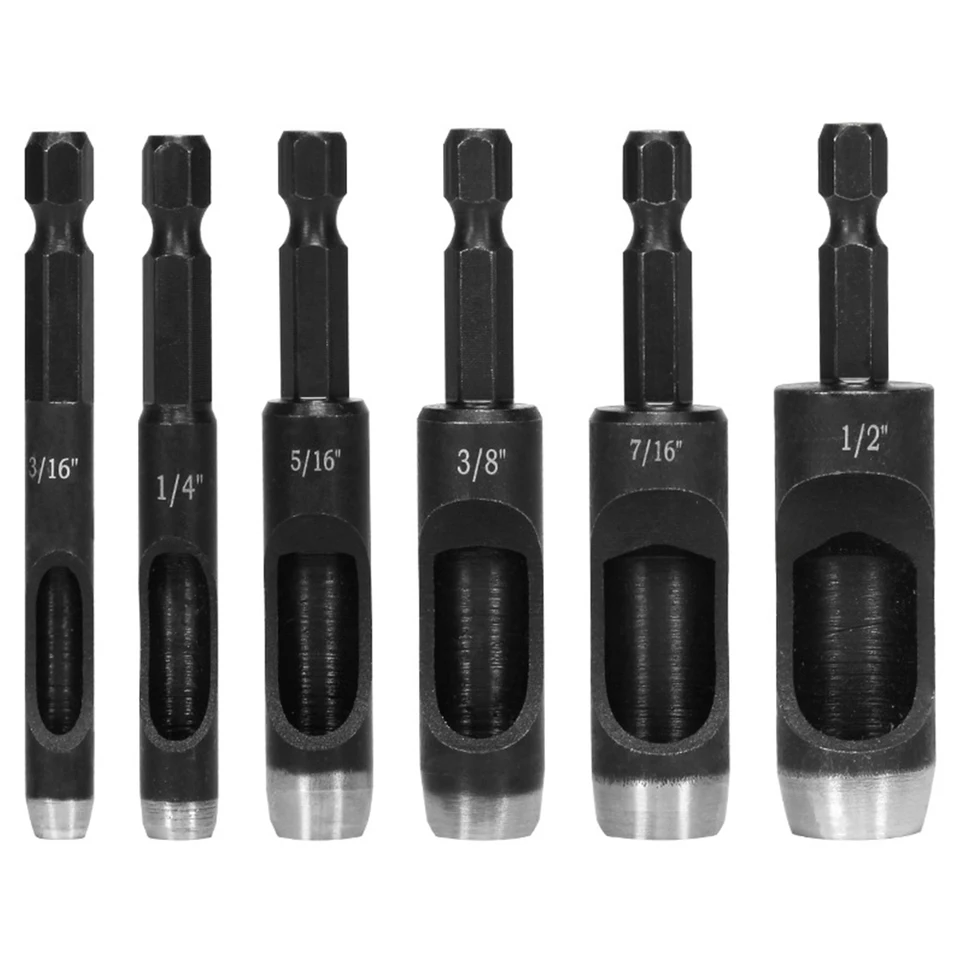 6ks kožené remeselnícke diery Pleskov Plastové gumové dierovanie pre elektrické vŕtacie kožené opasky Punch DIY Tools