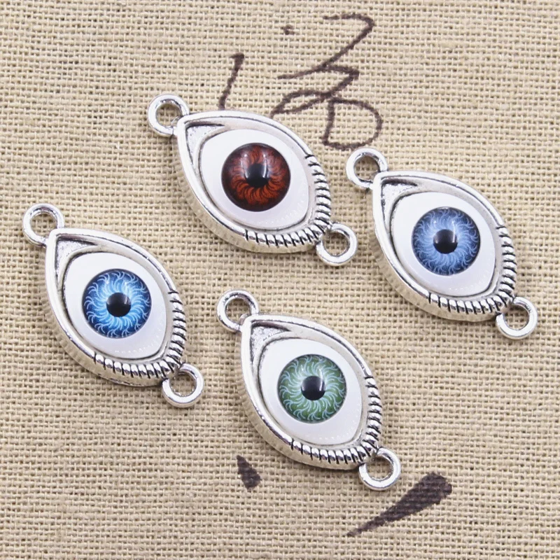 6ks kúzla 4Colors Devil Eye 30x15 mm starožitné tibetské nálezy príveskov príslušenstvo DIY