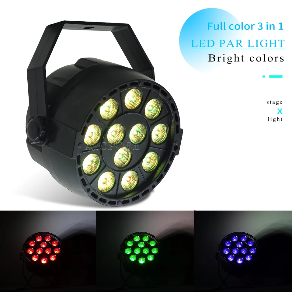 6ks/lotmini LED PAR 12X3W RGB 3in1 LED etapa LIGHT 12*3W PAR LIGHT 3in1 DISCO DJ Machine Party Svadobné osvetlenie javiska