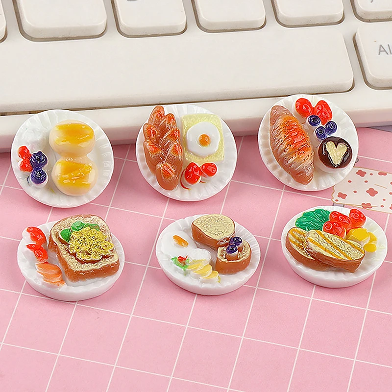 6ks Mini Dim Sum Platter DIY Miniatúrna krajina Fairy Garden Decors Aždia