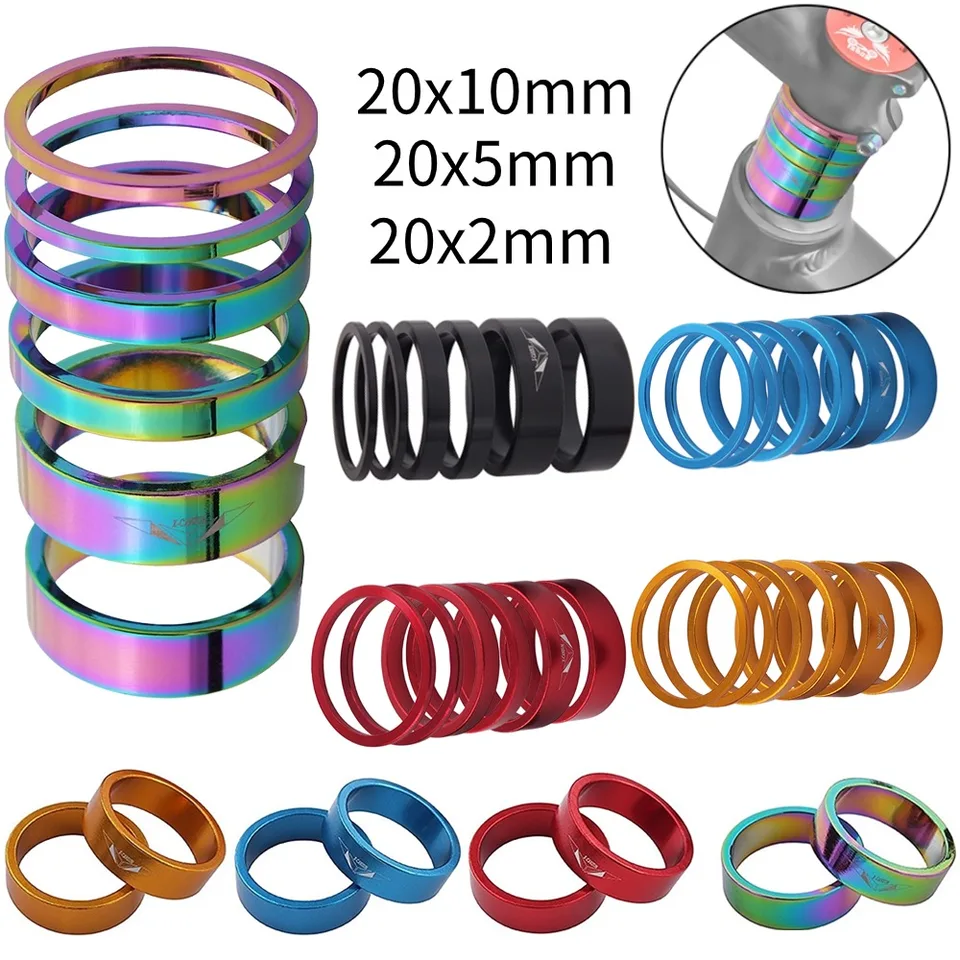 6ks MTB Bicycle Headset Spacer Bicycle Bicycle Fork Spacer Hliníková zliatina Zliatina Od odolných nástrojov na náhlavnú súpravu Bike pre 28,6 mm predné vidlice na bicykli