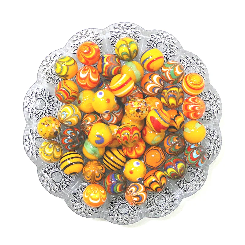 6ks oranžové vzácne sklenené guľky Mranice kreatívne pinball Ornament Home obývacia izba stola akvárium váza záhradné dekorácie doplnky