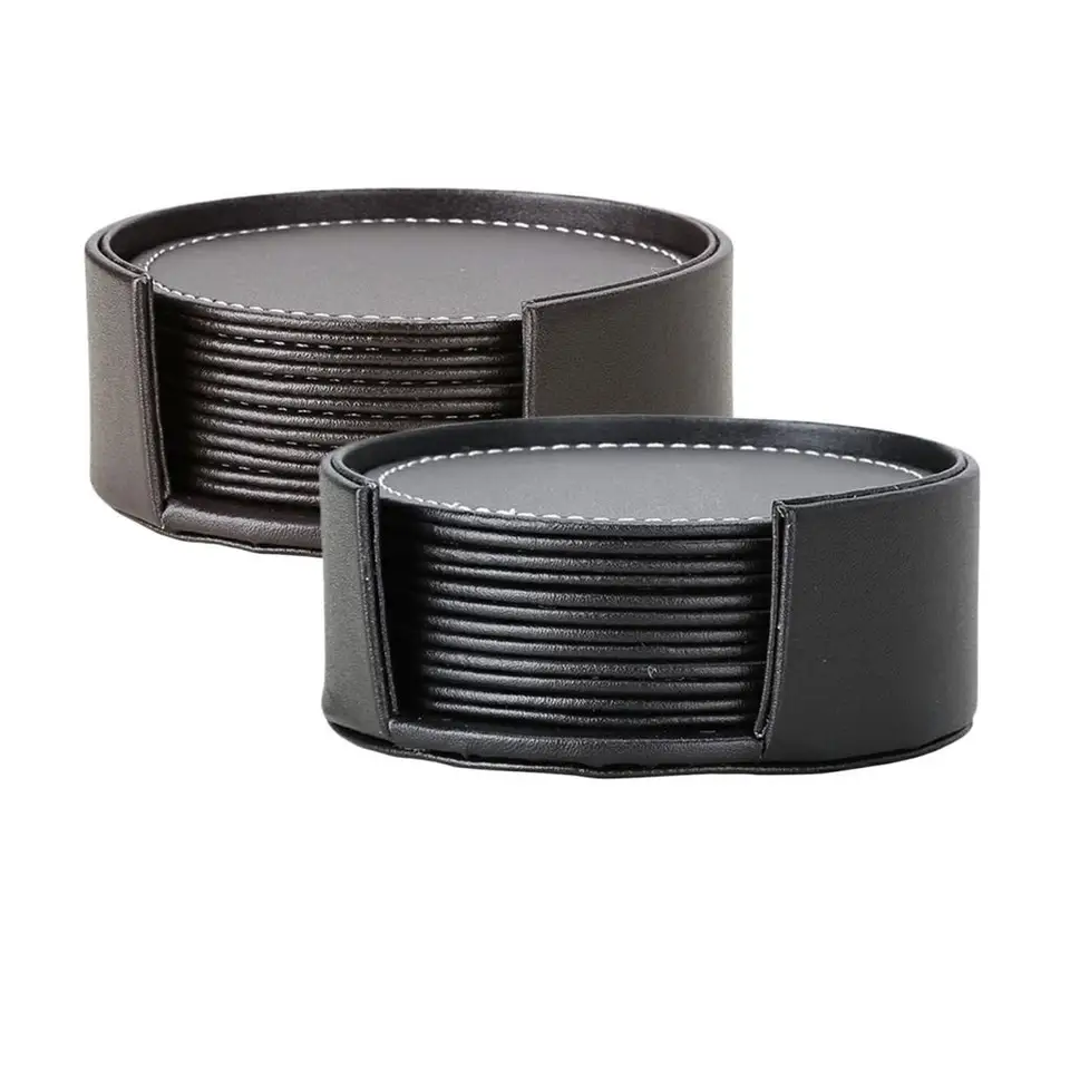 6ks PU PU koža -Resistance Placemat Cup Mats Coffee Drink Coasters