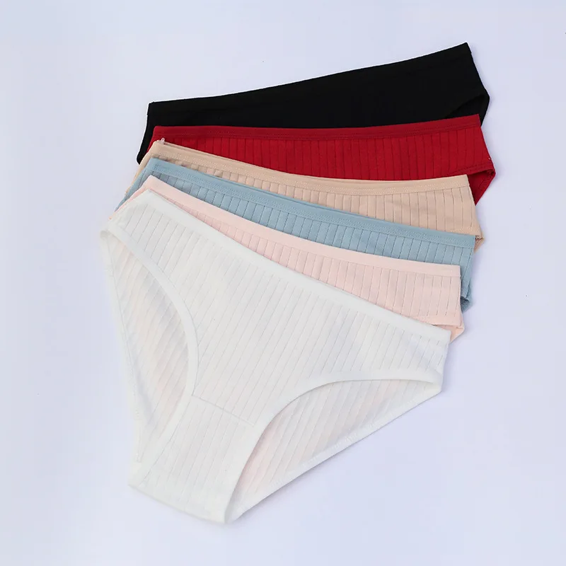 6ks Pure Cotton Underwear Cute Girl Underwear Stredný pás Veľká veľkosť priedušnej trojuholníka Dámske spodná bielizeň