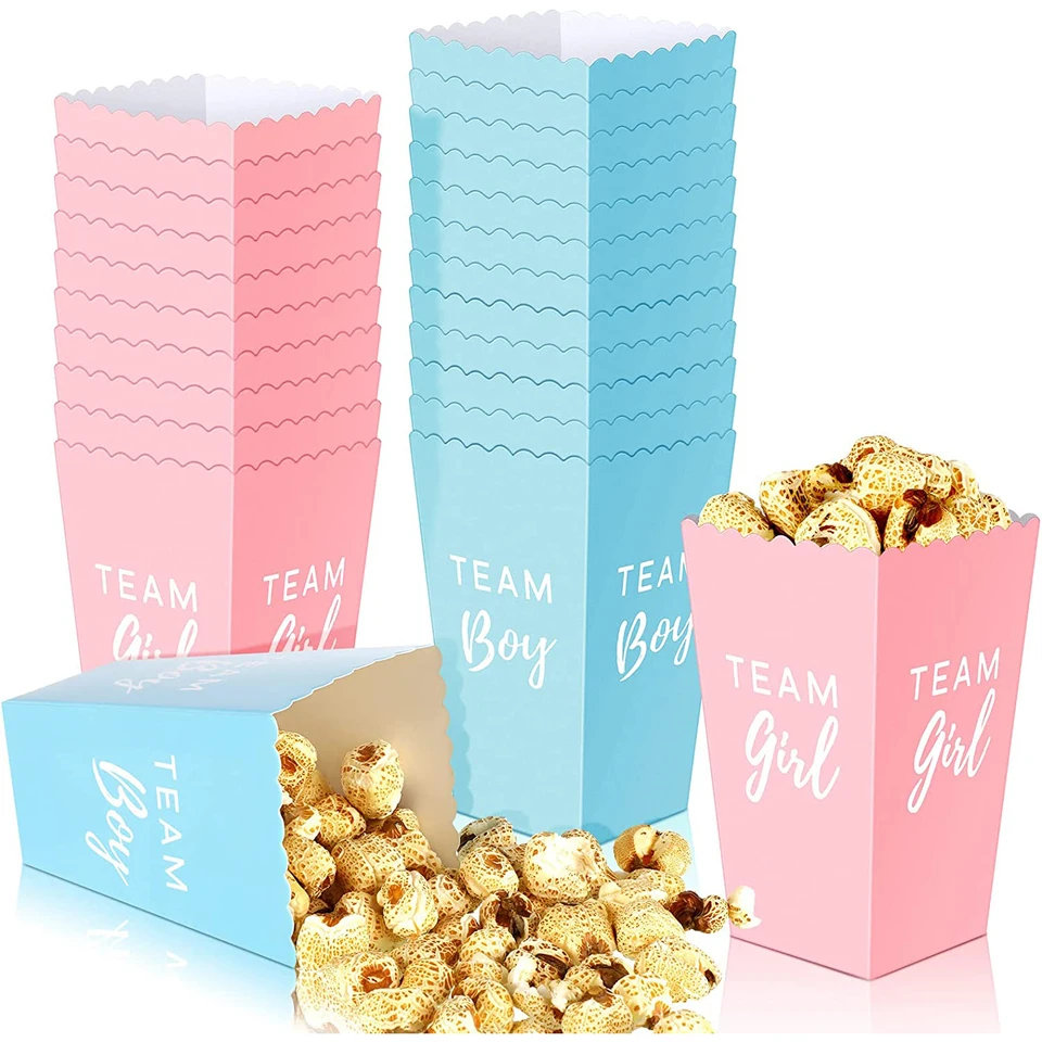 6ks rodové odhalenie párty Popcorn Boxes Sex odhaľuje narodeninovú oslavu pre bábätká Candy Box