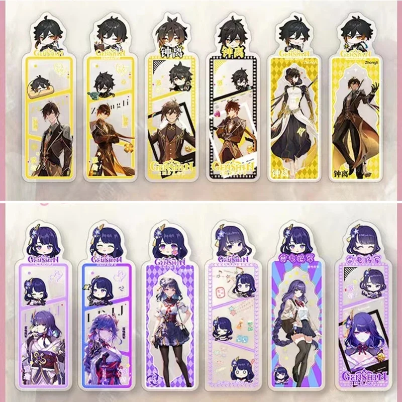 6ks/set game karikatúra Genshin Impact Kaedehara Kazuha Hu Tao Kamisato Ayaka Keqing akrylové záložky Knihy Knihy Deti