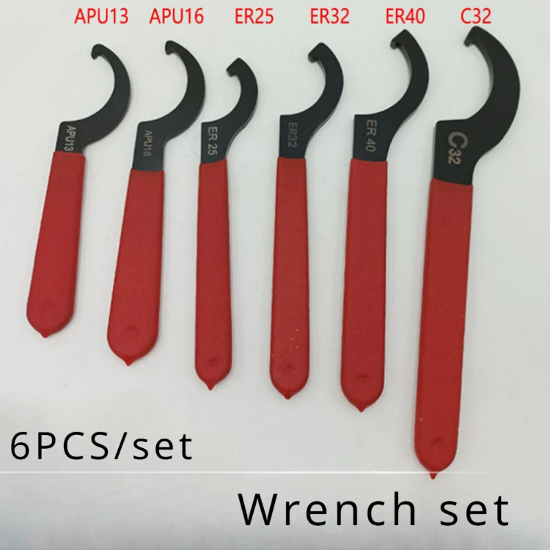 6ks/set mesiac zubný kľúc kľúč APU13, APU16, ER25, ER32, ER40, C32 Set