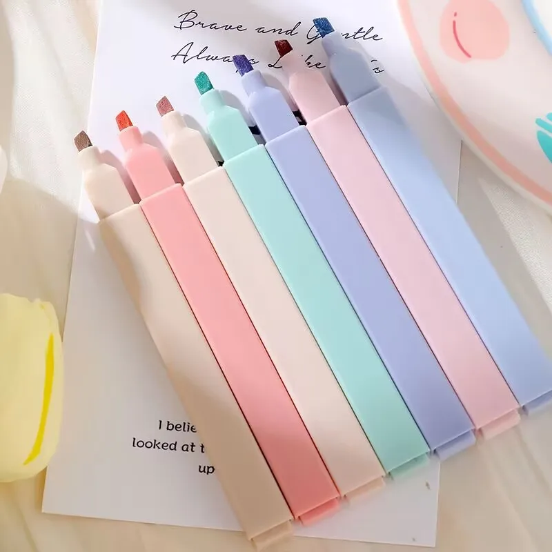 6ks/set pastelovej farby zvýrazňovač Kawaii Farebné výrobky Školské potreby Študentský znak Zvýrazňovací japonské kancelárske potreby