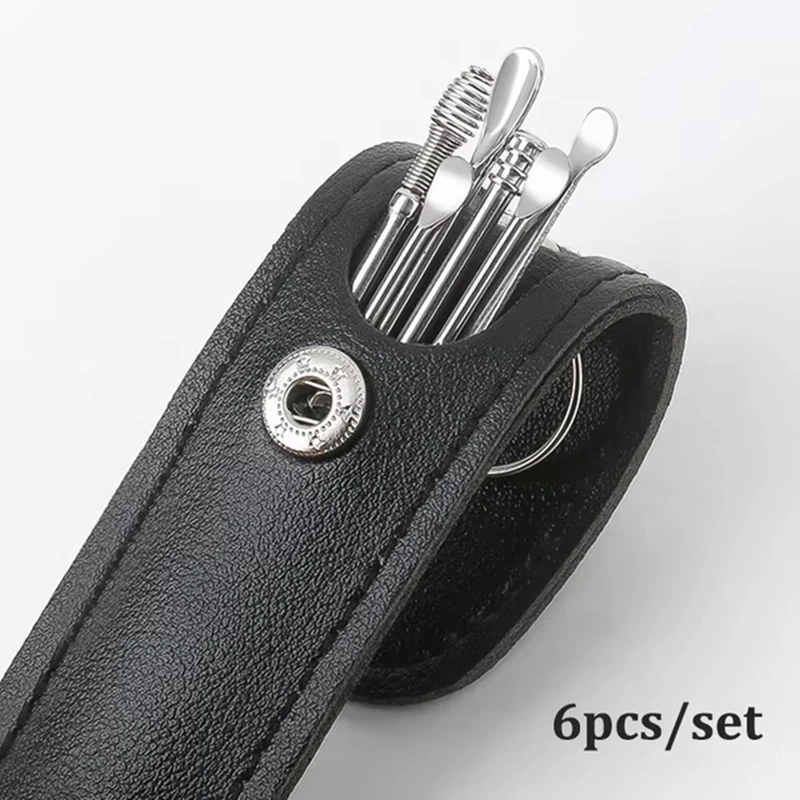 6ks uší čistiaci vosk vosk zberače EarPick Remover Curette Curet Ear Petreer Kit Súprava uši