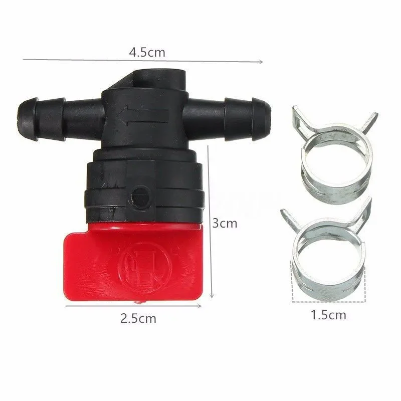 6ks vypnuté ventily hadicové svorky z nehrdzavejúcej ocele Inline rovný palivový plyn pre Briggs Stratton Motor Lawn kosačky