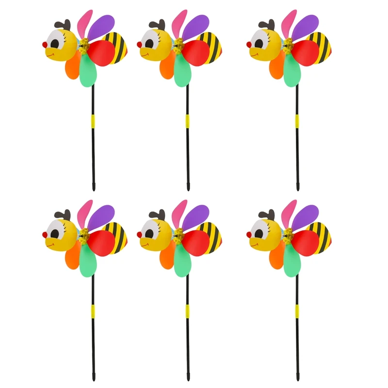 6ks včelí veterné spinners Pinwheels 3D veterné mlyny ZARIADENIE ZÁKLADNÉ ORAMENTY ORAMENTY NA TATOMNÁ YARD DECOTION DECON AA68