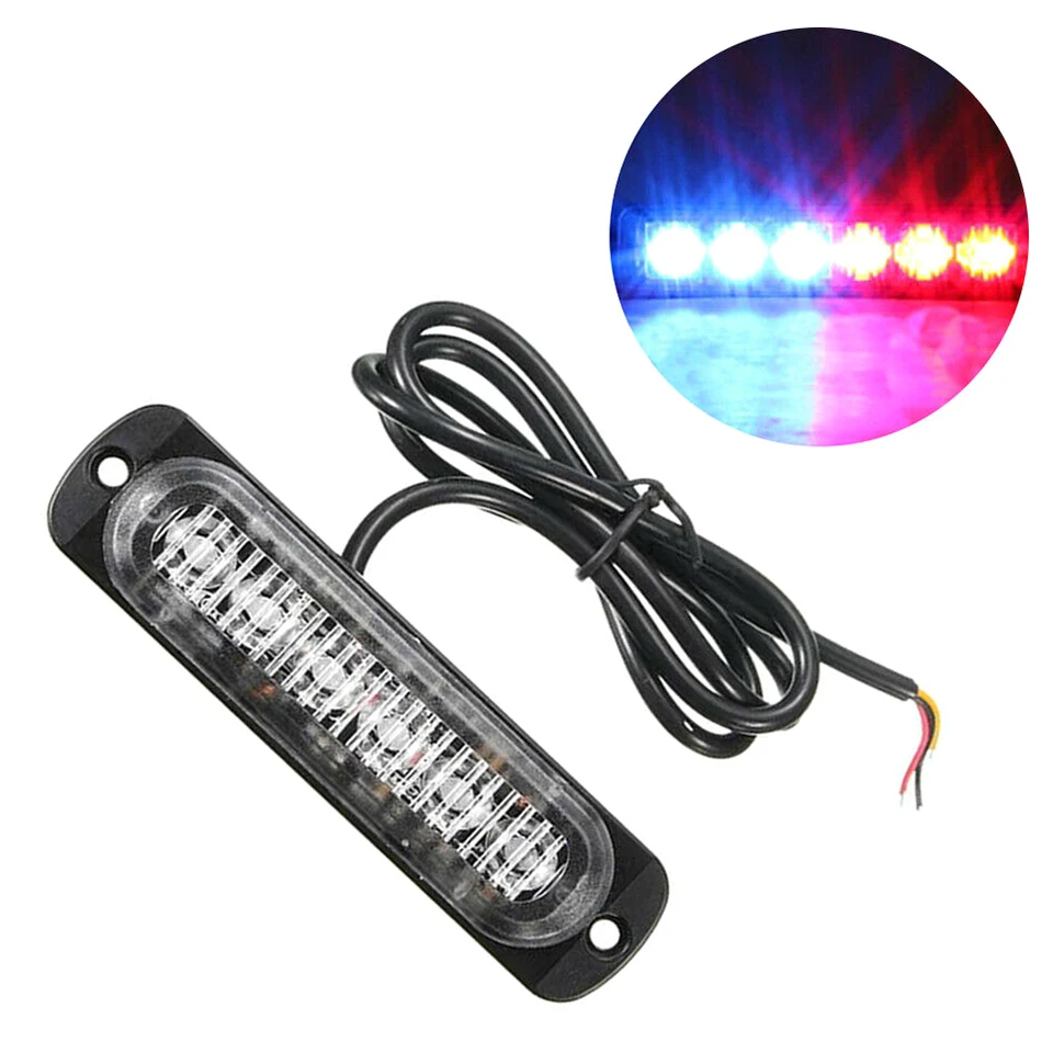 6led červená modrá policajná svetlo svetlo blikač s ambulanciou blikajúca svetelná lišta núdzové výstražné lampa Side Semafor
