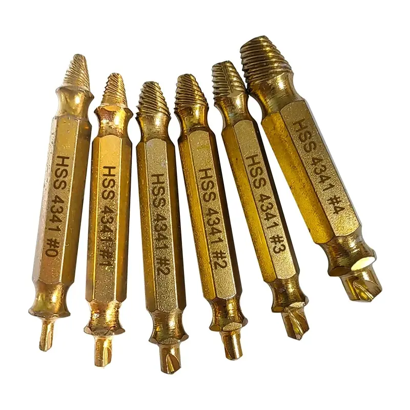 6pc extraktor HSS Dvojou hlavou skrutka skrutka skrutka zub Screwdriver Skrutkovač bit prerušený drôtený náradie