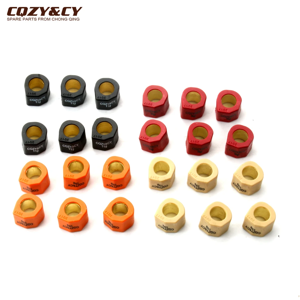 6PC Racing Roller Set Hmotnosť 20x17mm 9g 11g 13g 15g pre aprílu Leonardo 125 150 Scarabeo Mot Rotax 200 Scooter