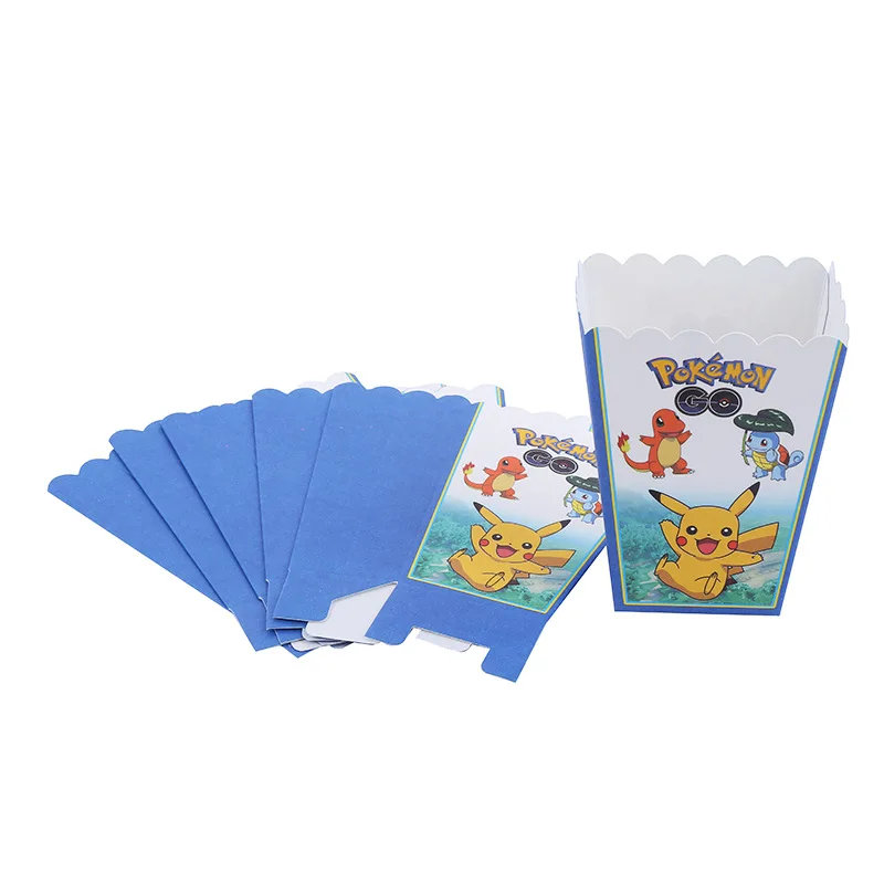 6pcs 17*15cm Pokémon na jednorazový popcorn box roztomilý karikatúra Pikachu papierová taška pre bábätká Party uprednostňuje dekorácie