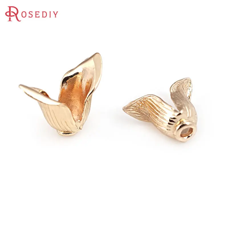 6pcs 18k zlatá farba mosadzné kvetinové korálky čiapky Tassel Caps DIY šperky výroby dodávok Náušnice Náušnice pre ženy