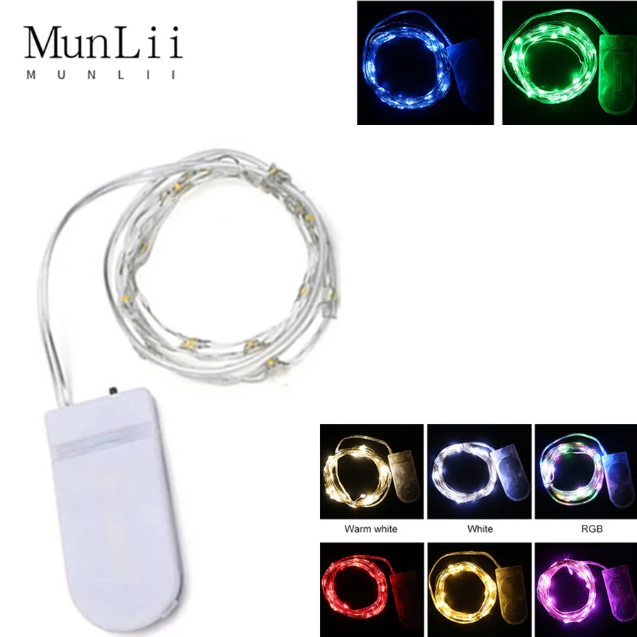 6pcs 1m 2m LED LED Rozprávka Light Light Copper String Lights Outdoor Girland Svadobné svetlo pre domácnosť vianočná záhrada Dovolenka Dekorácie