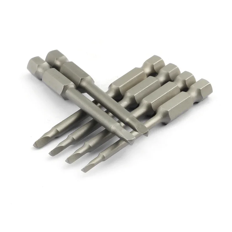 6pcs 65 mm trojuholníkové skrutkové kúsky Sada zliatiny oceľ Magnetický elektrický skrutkovač trojuholníka Bit Screck Head 1,8 2.0 2.3 2.5 2,7 3,0 mm